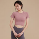 Autumn New Yoga Wear Blouse Sports Tights Short-sleeved T-shirt For Women - Image 8