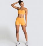 Knitted Sexy Sports Tank Top Shorts Yoga Wear Bra Fitness Suit Women - Image 5