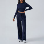 European And American Yoga Sports Long Sleeve Inner Wear Trousers Suit Women