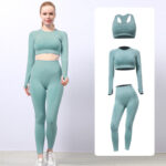 Seamless Yoga Wear Sports Suit Outdoor Fitness Vest Quick Dry Tight Sportswear Yoga Pants Women - Image 6