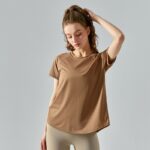 Jacquard Split Hollow Yoga Blouse Women