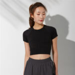 Autumn New Yoga Wear Blouse Sports Tights Short-sleeved T-shirt For Women - Image 2