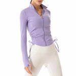 Stand-up Collar Running Zipper Yoga Wear Sports Jacket Women - Image 3