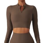Stand Collar Zipper Long Sleeve Yoga Wear Women Quick Dry Tops - Image 6