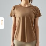 Jacquard Split Hollow Yoga Blouse Women - Image 4